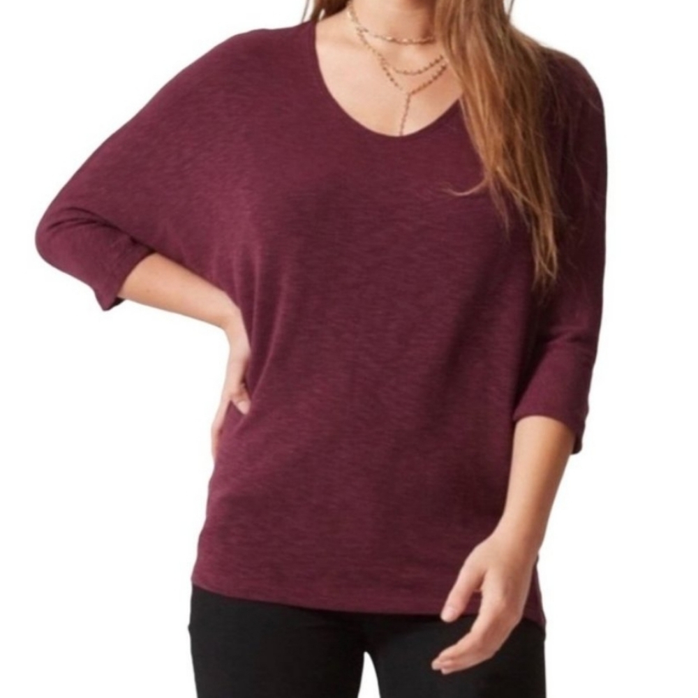 Laila Jayde Kaylinda Dolman Top in Deep Cherry, Size XS, EUC